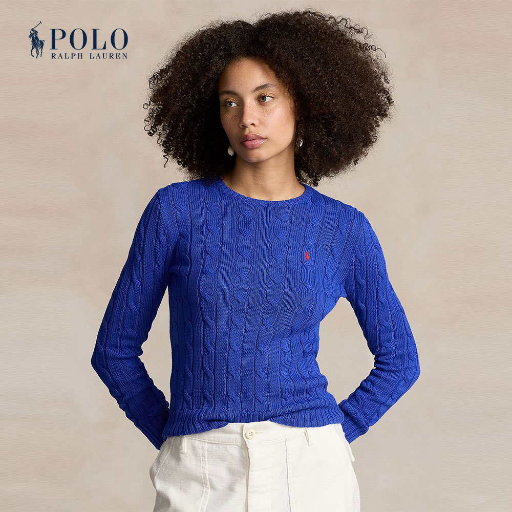Polo Ralph Lauren Women Sweater-Cable-Knit Cotton Crewneck Sweater WMPOSWENC020605 400 Blue ราคา 9,100 บาท*ส่งฟรี