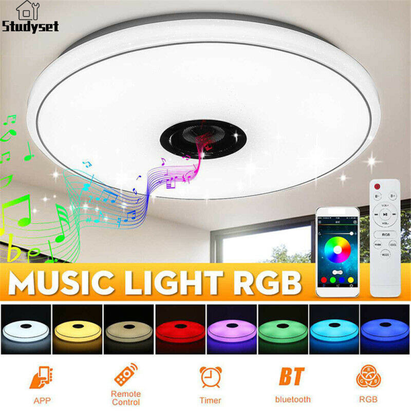Studyset IN stock Music RGB Led Ceiling Light Multiple Working Modes Bluetooth-compatible Speaker Dimmable Intelligent Remote Control Lamp