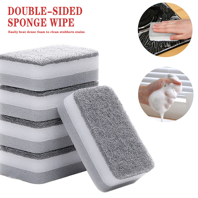 Acesia 5 cái/Bộ lau nhà bếp Pad bàn chải làm sạch khăn lau bát đĩa miếng bọt biển rửa chén Pad