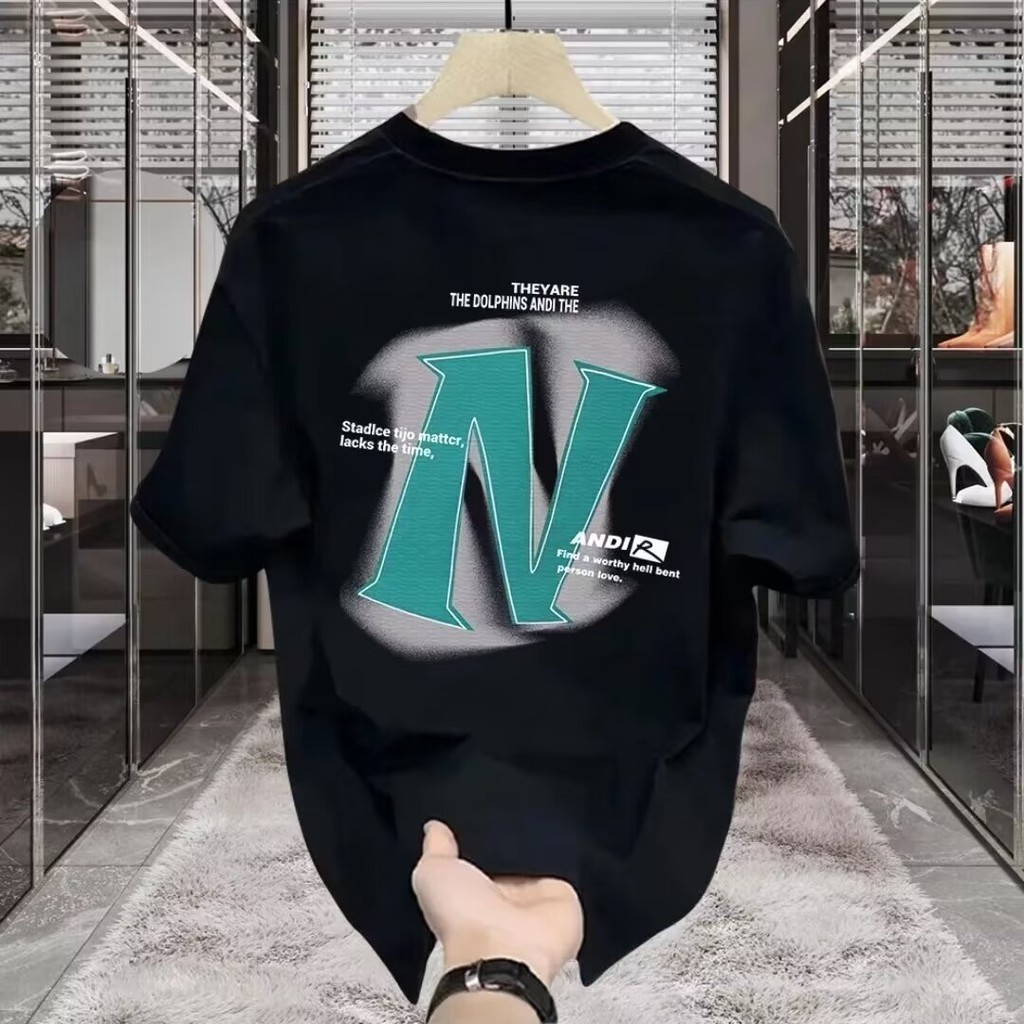 2024 S-5XL Cotton T Shirts For Men High Quality Printed Crewneck Short Sleeve T-Shirt New Fashion To