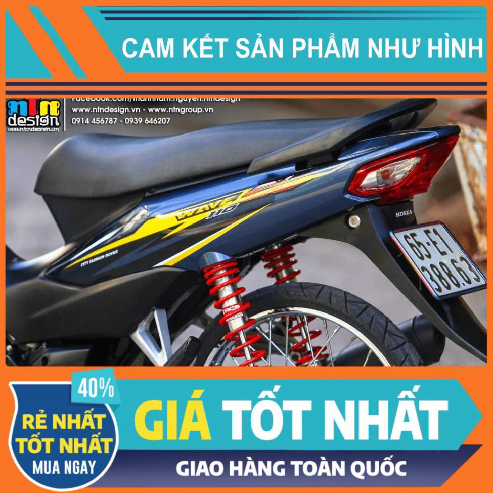 Tem rời dán xe wave a 110 mẫu xám vàng đen