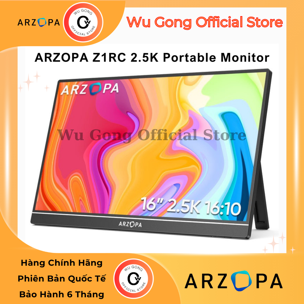 2025ARZOPA 2.5K - Màn Hình Di Động Arzopa 16 Inch Tấm Nền IPS 2.5K 100% sRGB. Màn hình di động Arzop