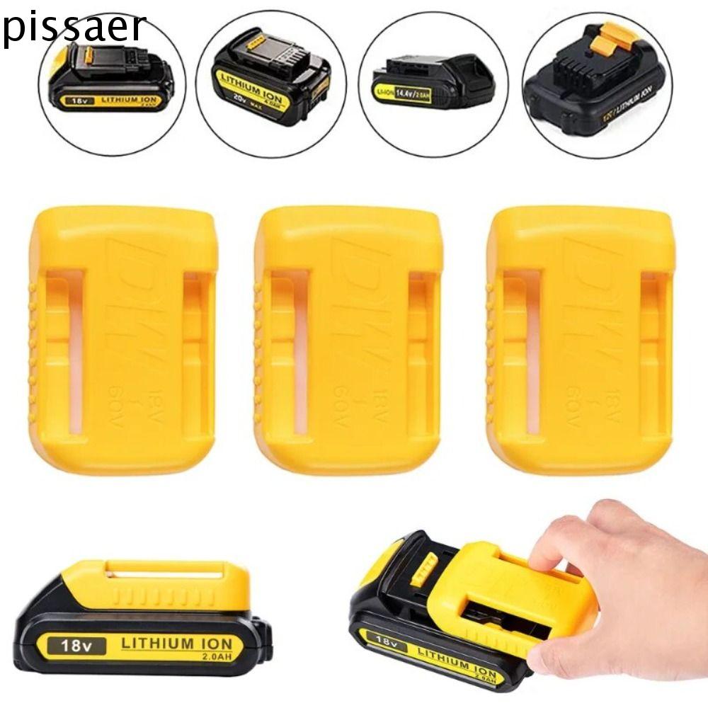 PISSAER Có khóa thắt lưng Giá đỡ Pin Màu vàng Di động Đế lắp đặt pin Giá trưng bày Nhựa Giá đựng pin Cho 18V 20V 60V