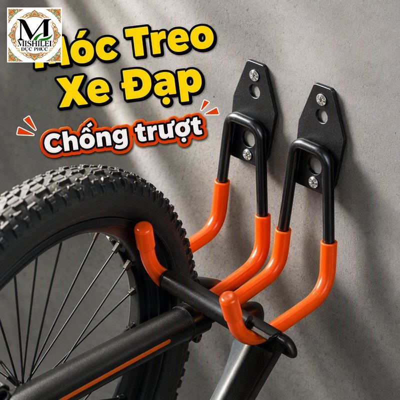 Mishilei Anti-Slip Metal Bicycle Wall Mount, Item Hanger, with Convenient Screws