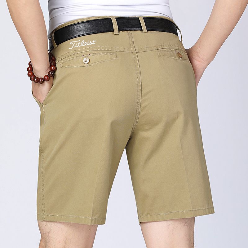 100% Cotton Golf Shorts Summer Thin Style Straight Loose Casual Men's Pants Titleist Sports