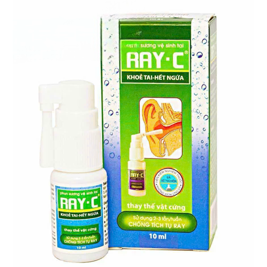Phun sương vệ sinh tai Ray C Xịt vệ sinh tai Rayti làm tan ráy sạch tai hết ngứa niu