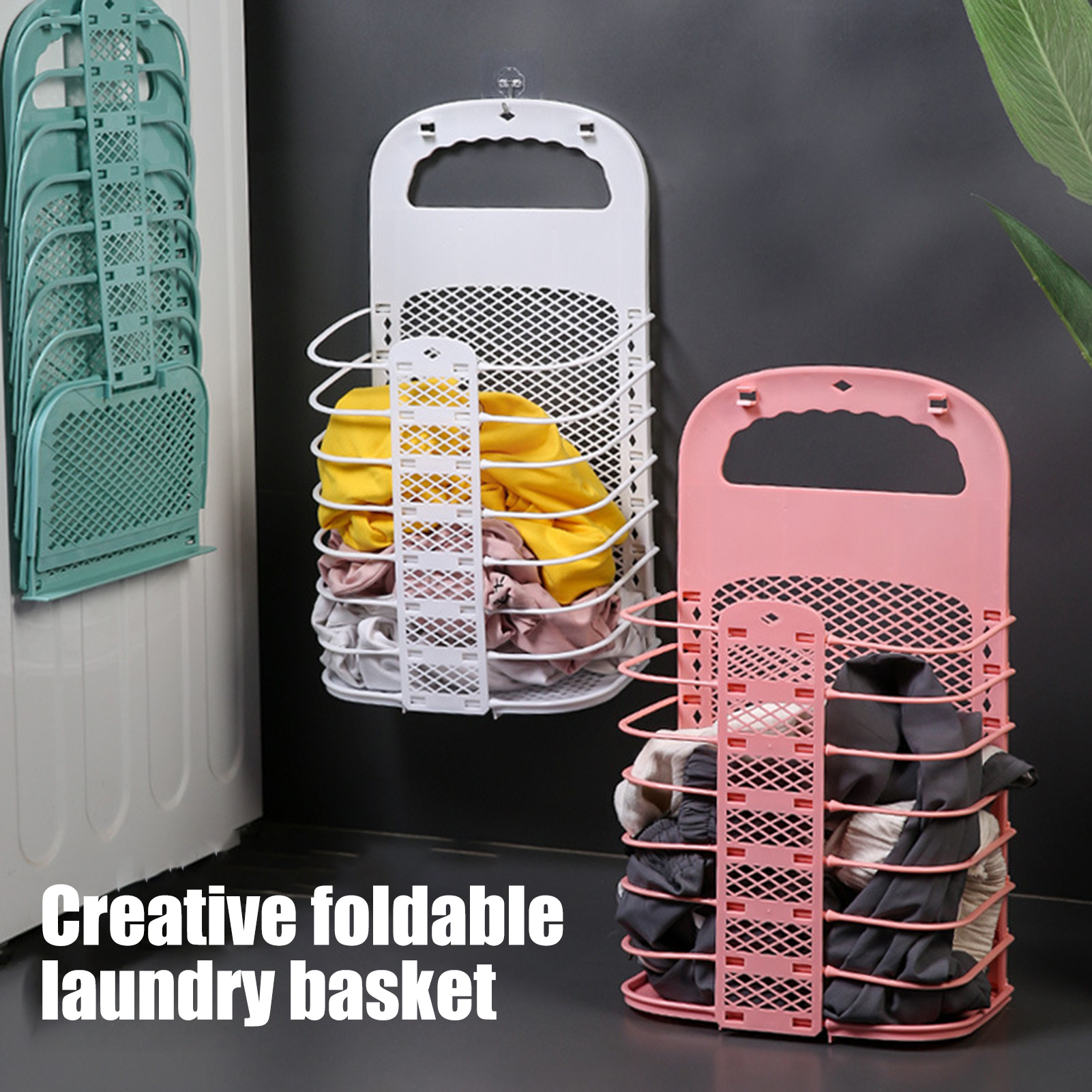 muduan Laundry Organizer Foldable Laundry Basket Large Capacity Foldable Wall-mounted Laundry Hamper Organizer Favorite ราคา  117 บาท*ส่งฟรี