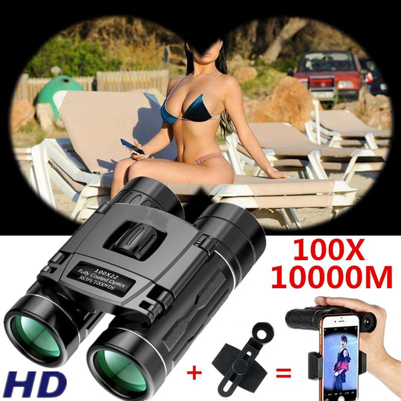 Professional Binoculars 22x Zoom With Low Light Night Vision Waterproof With Phone Clip Gifts For Camping Traveling ราคา 389 บาท*ส่งฟรี