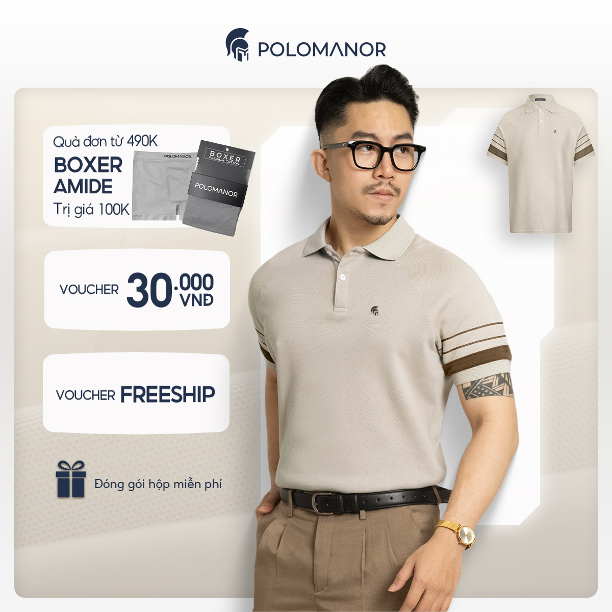 Áo polo nam THOMAS vải cá sấu cotton interlock xuất xịn, nam tính, thanh lịch, sang trọng - POLOMANOR