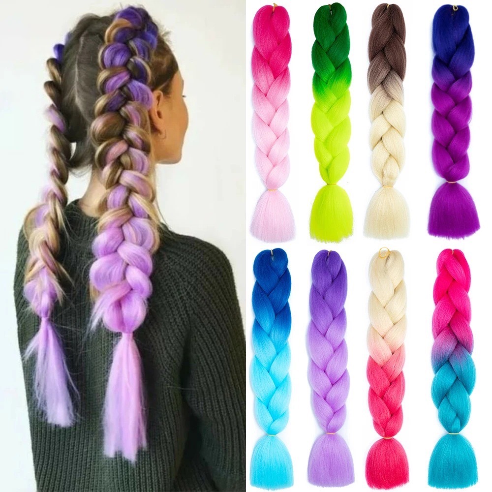 เทศกาลสงกรานต์ แฮร์พีชผมเปีย32" 80cm 100g+ สี2-1ถึง2-20 แฮร์พีช ไหมถักผม ไหมถักเปัย วิกผมเปีย ราคา 26 บาท*ส่งฟรี