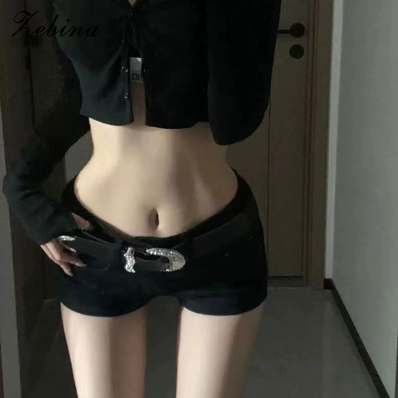 Zebina Womens Pants Shorts American Low Rise Tight Stretch Denim Shorts Women Hip Lifting Hot Pants 202412.12 Biggest Sale ราคา 73 บาท*ส่งฟรี
