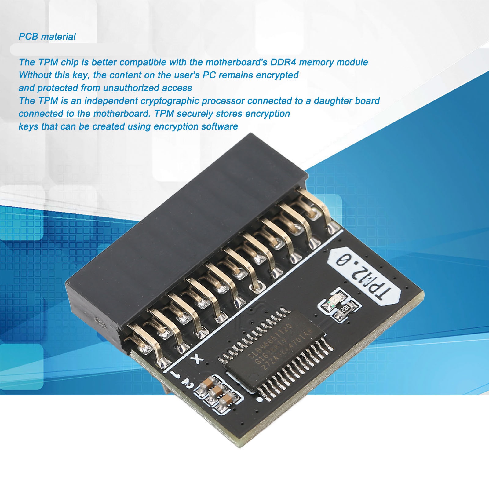 Goshoda TPM 2.0 mã hóa mô-đun bảo mật 20pin 2 10P 2.54 mét Pitch TPM 2.0 an ninh mô-đun cho cho
