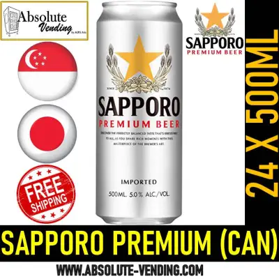 SAPPORO Japanese Premium Draft Beer 500ML X 24 (CAN) - FREE DELIVERY WITHIN 3 WORKING DAYS!