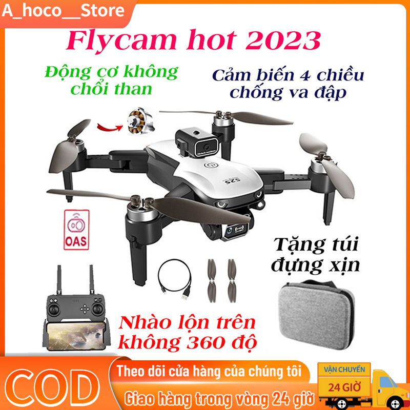 Máy bay Flycam s2s, máy bay điều khiển từ xa, Flycam mini drone, Fly mini giá rẻ động cơ không chổi than, giữ vị trí định vị GPS