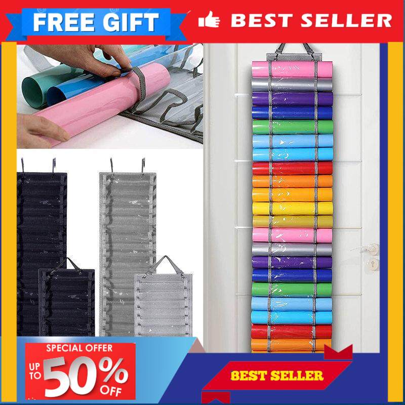 New 12/24Grid Vinyl Storage Holder Hanging Bag Vinyl Roll Storage