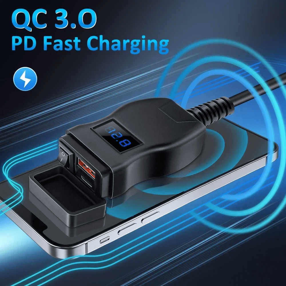 ON NATURE ExtractMe Charger Motor Voltmeter Anti Air QC 3.0 PD USB Type C - YC-A83PD Harga 295,560 rupiah*Gratis Ongkir