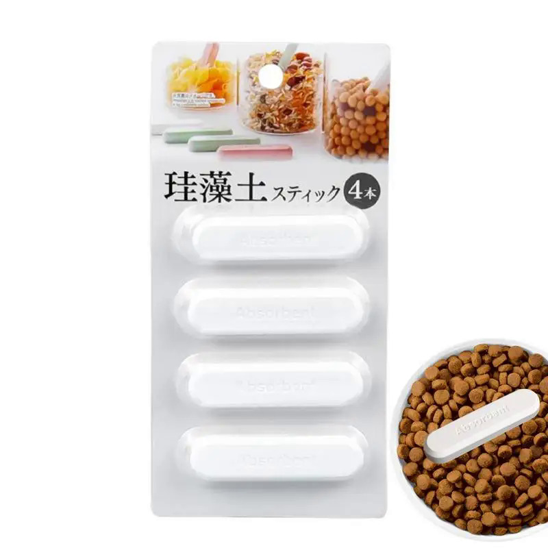 4Pcs Thực Phẩm Hút Ẩm Thực Phẩm Máy Hút Ẩm Khô Stick Diatomite Thực Phẩm Hấp Thụ Độ Ẩm Tái Sử Dụng Cleanable Hút Ẩm Dải Giày