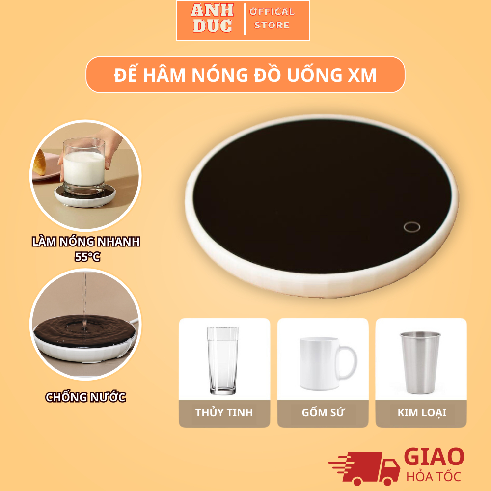 Đế Hâm Nóng XM OirM Thông Minh - Giữ Nhiệt Độ 55 ºC Làm Nóng Sữa, Cà Phê , Nước...,Mọi Chất Liệu Tiện Dụng An Toàn