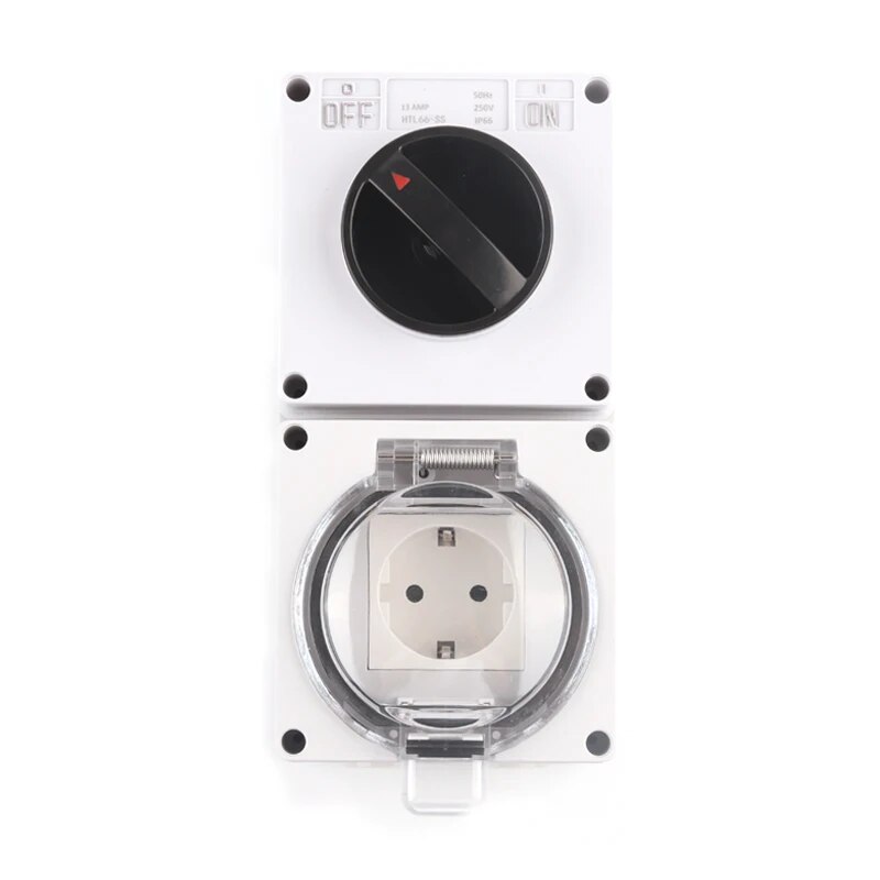 orfvqu98 IP66 FR/EU/UK/FR/US standard plug waterproof box, waterproof and dustproof outdoor wall mounted socket, power socket industry