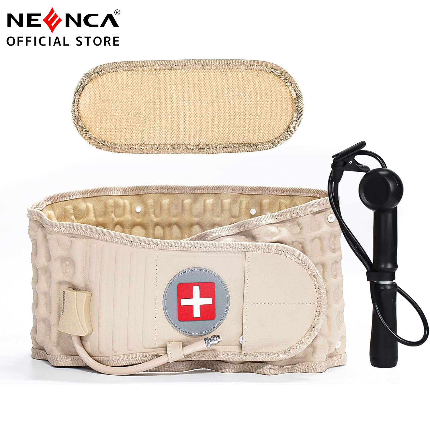 Đai lưng giải nén neenca, cho đai giảm sức ép thắt lưng giảm đau lưng dưới (màu vàng), thiết bị kéo giãn Thắt lưng nam và nữ (vòng eo 29-49 inch)