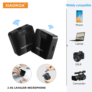 XIAOKOA Micro Không Dây Để Ghi Âm 70M 2.4Ghz Lavalier Vlogging Micro Có thumbnail