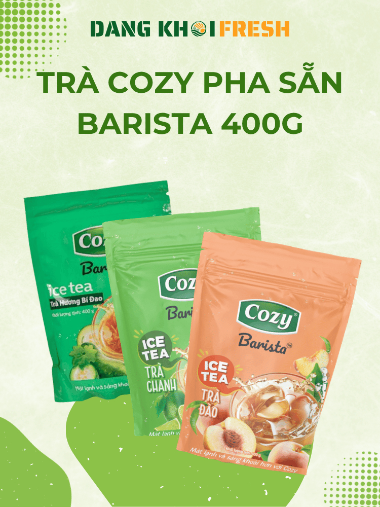 Combo 5 Trà Cozy Hòa Tan Gói - Trà Đào, Trà Chanh, Sâm Bí Đao Pha Chế