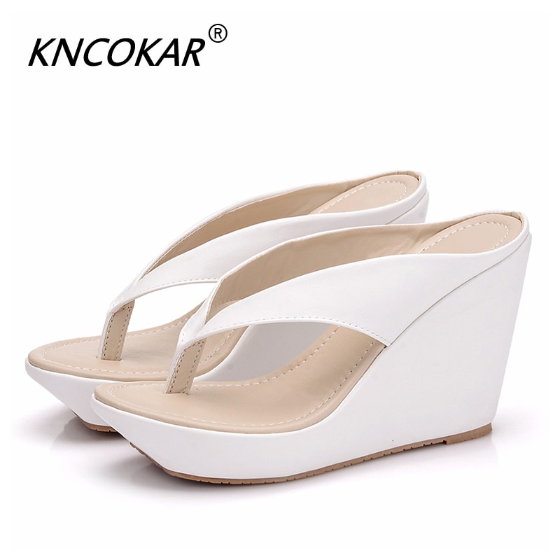 White wedge flip hot sale flop sandals