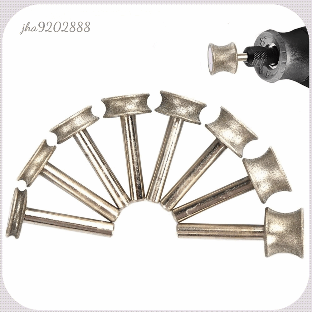 JHA9202888 Hình dạng lõm Đĩa mài  cương Đường kính thân 3mm Kích thước 2-8mm Bánh xe đánh bóng Bánh xe  cương Dụng cụ mài xoay Mài kính