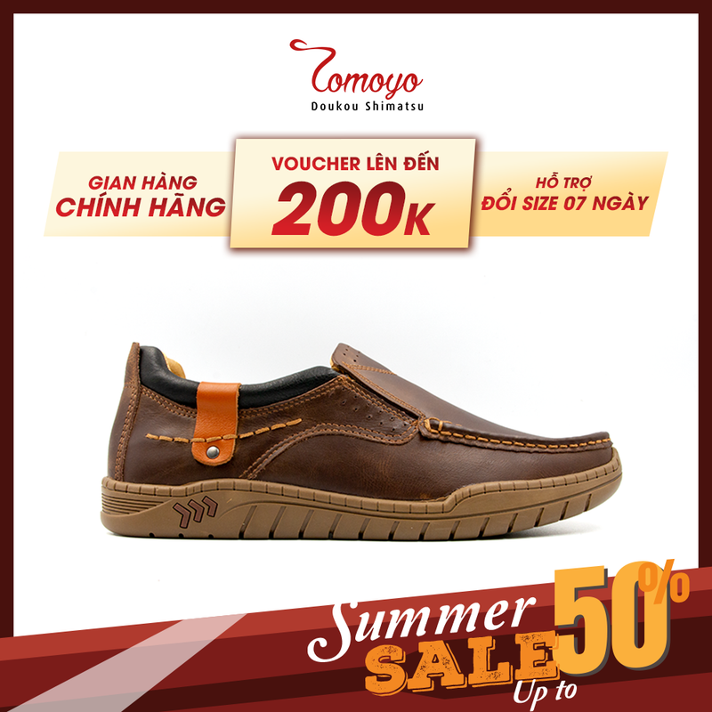 Giày lười nam da bò thật cao cấp tomoyo tmn23502