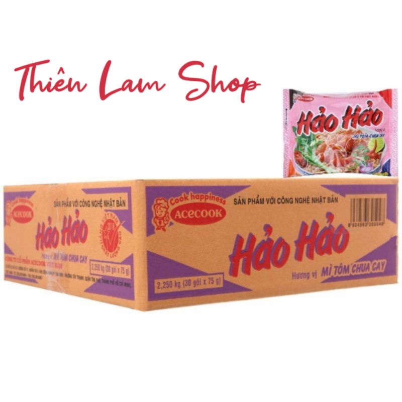 Mì Hảo Hảo chua cay Thùng 30 gói*75g (NSX 01/2026)
