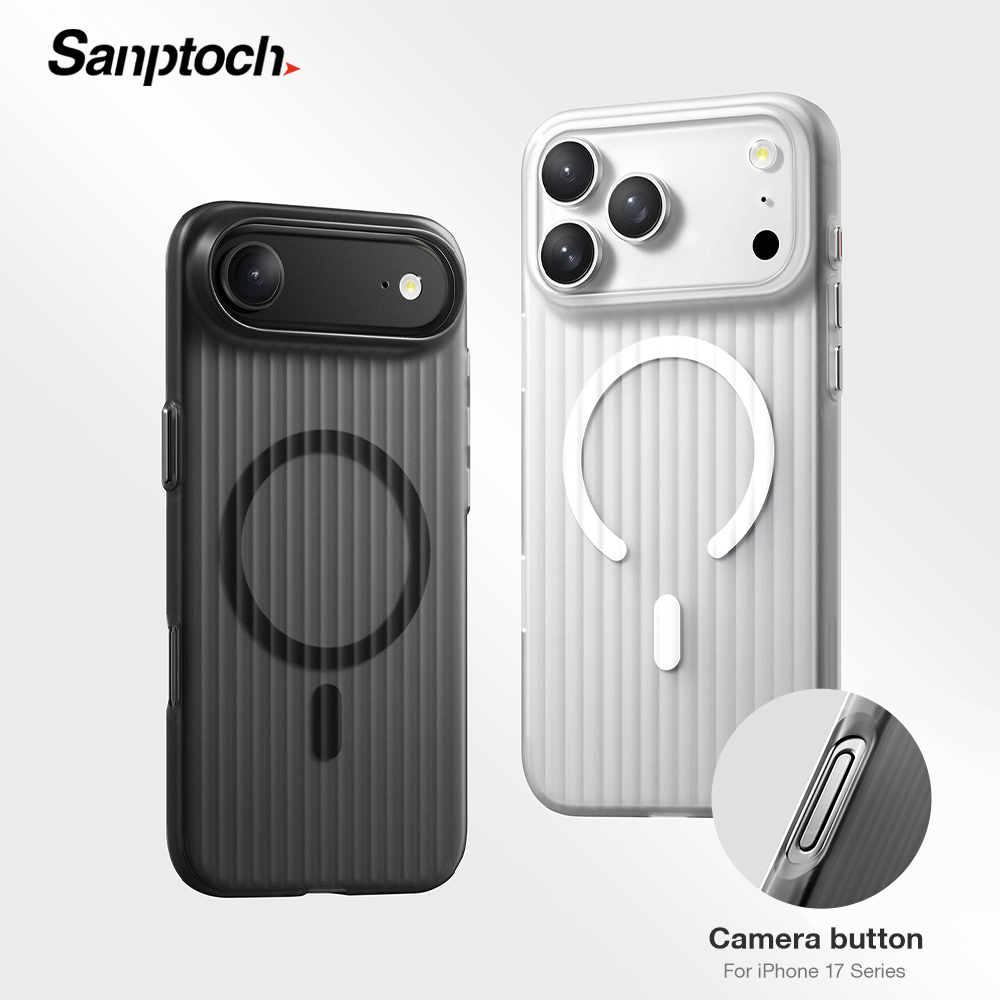 Sanptoch Vỏ Ốp điện thoại cho Iphone mờ sọc 3D cho Magsafe 17 16 15 14 13 Pro Max Plus Vỏ mờ chống trượt mỏng cho iPhone 17 Ốp cứng PC chống sốc không khí