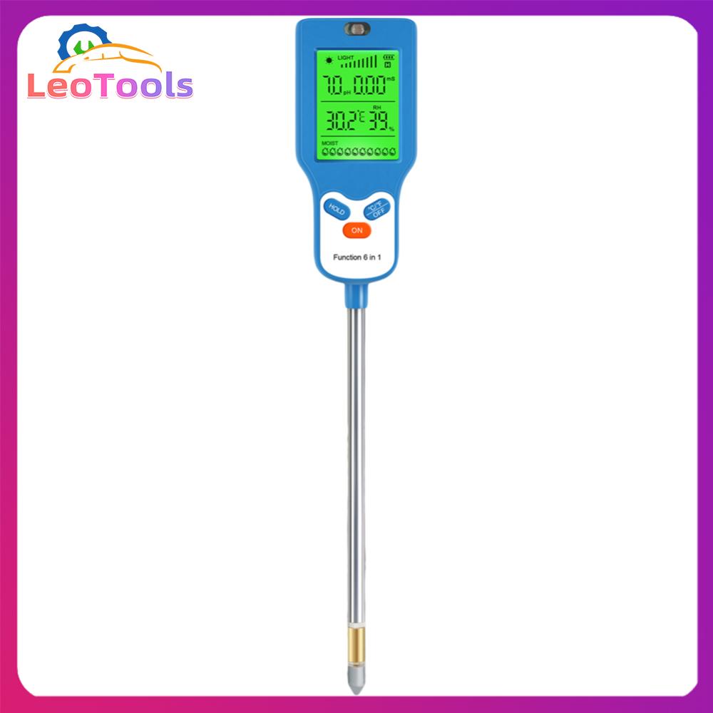 【Quick Delivery】6-in-1 Garden Soli Analyzer Fertility/อุณหภูมิ/ความชื้น/แสงแดด/ความชื้น/PH Meter สำหรับทำสวนและพืชกลางแจ้ง【After Sales Guarantee】 ราคา 374 บาท*ส่งฟรี