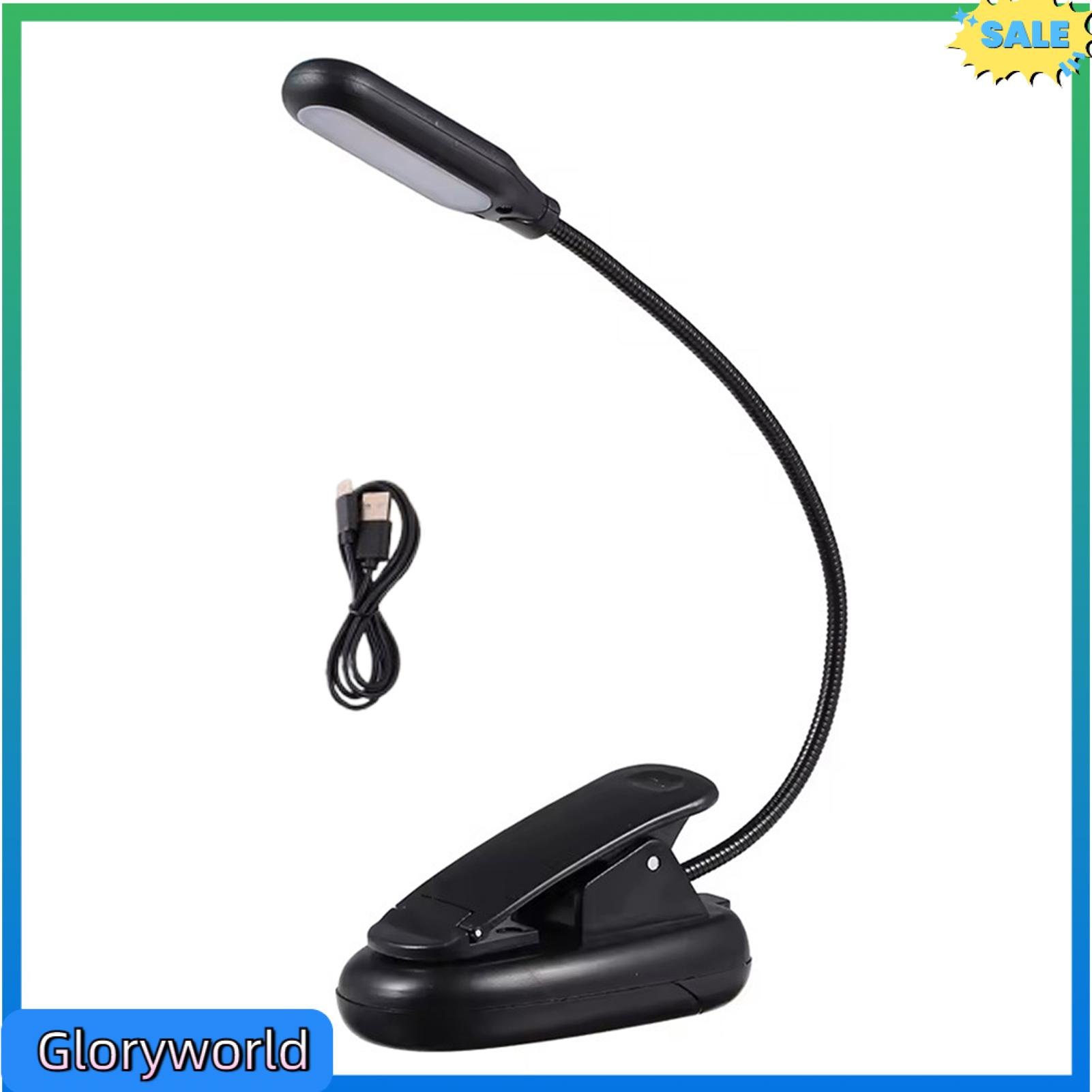 Gloryworld Trọng Lượng Nhẹ Đèn Đọc Cổ Ngỗng Đèn Đọc kẹp linh hoạt Trên Đèn Đọc Cho E-Độc giả Có Thể Sạc Lại 360 Độ Cổ Ngỗng Hoàn Hảo Cho đọc sách ban đêm