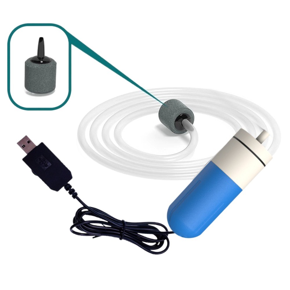 DECALE Điều chỉnh tốc độ Máy bơm không khí oxy cho bể cá Sạc USB Cực kỳ yên tĩnh Bộ lọc hồ cạn thủy sinh Máy tạo oxy nhỏ Tắt tiếng Máy sục khí Máy nén khí Bể cá - 9