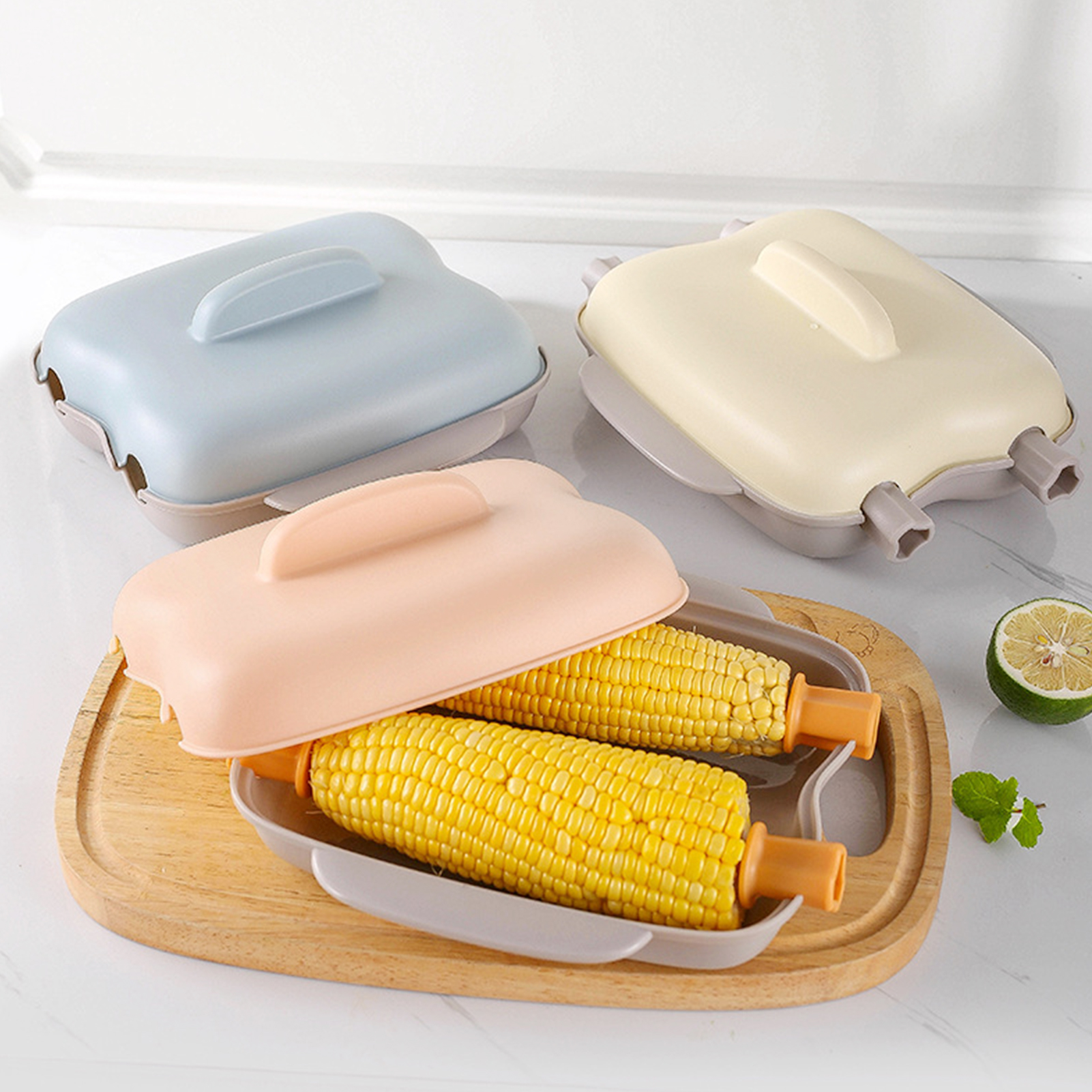 Corn Cob Steaming Container Easy-to-use Corn Cob Steamer Easy-to-use Bpa-free Corn Steamer Box for Quick Breakfasts Dishwasher Safe Steams 2 Corn Cobs at Once Kitchen Essential