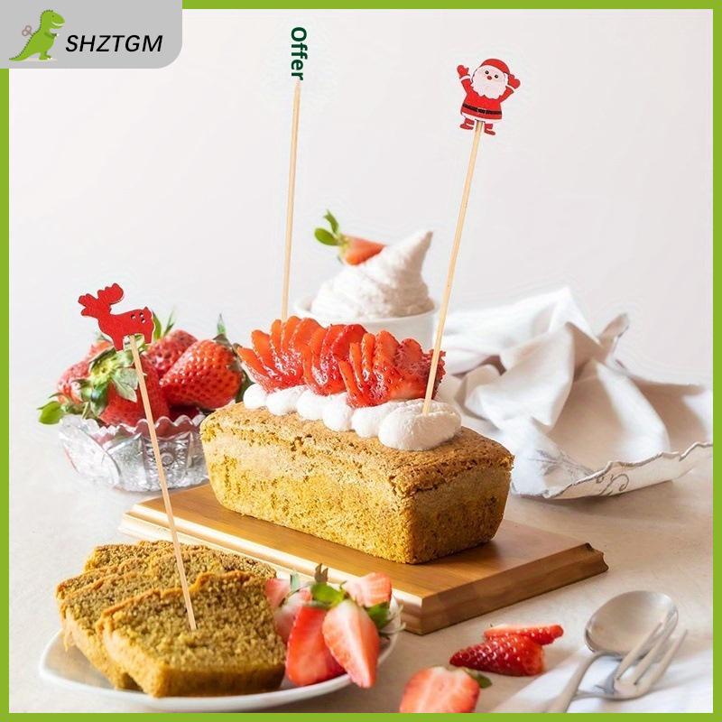 【SHZTGM】 ไม้เสียบผลไม้เทศกาลคริสต์มาส100ชิ้นมีดีไซน์ซานต้าเกล็ดหิมะและต้นไม้-ไม้ไผ่แบบใช้แล้วทิ้งสำหรับงานปาร์ตี้ ราคา 91 บาท*ส่งฟรี