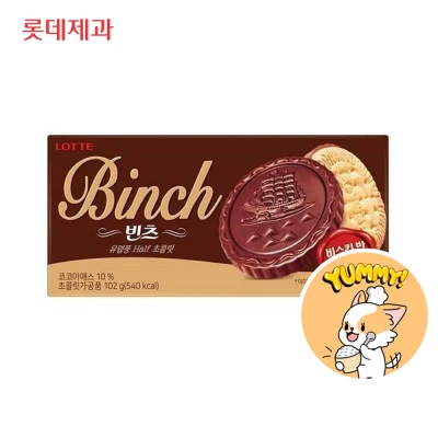 [Lotte] Binch 102g Biscuits Chocolate Premium Cookies / Korea cookies Snack Chip Cookie