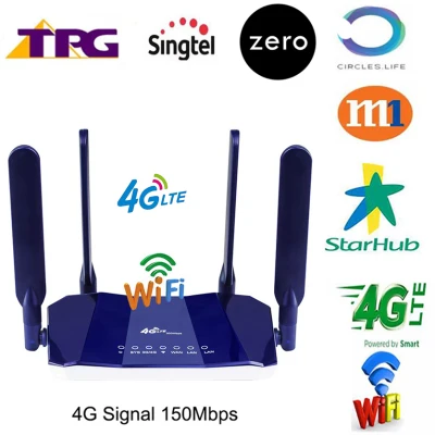 4G LTE CPE/Router 300Mbps Gateway Unlocked Wifi Router 4G LTE FDD TDD RJ45 Ethernet Ports&Sim Card Slot Up to 32user