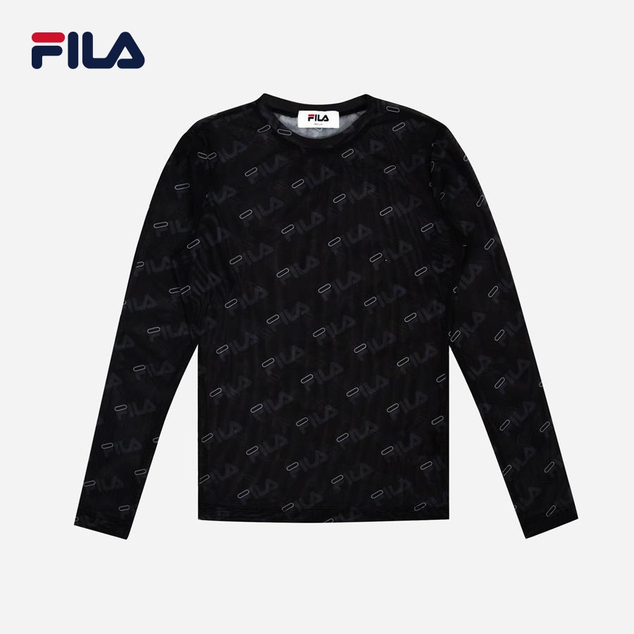 Fila áo thun tay dài thời trang nữ knit long sleeve tee fw2tle3085f-blk