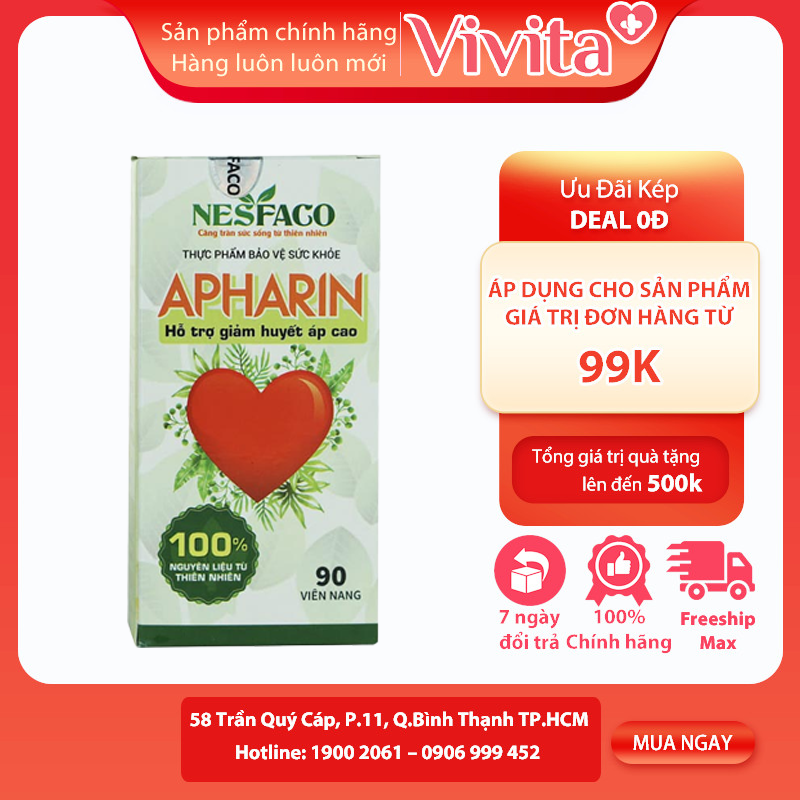 Apharin - TPCN Hỗ Trợ Ổn Định Huyết Áp Hỗ Trợ Giảm Cholesterol Thừa Trong