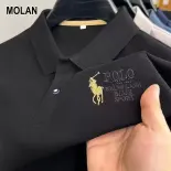 MOLAN Người đàn ông của polo Áo Sơ Mi Thêu ve áo nam công sở thường ngày của tay ngắn