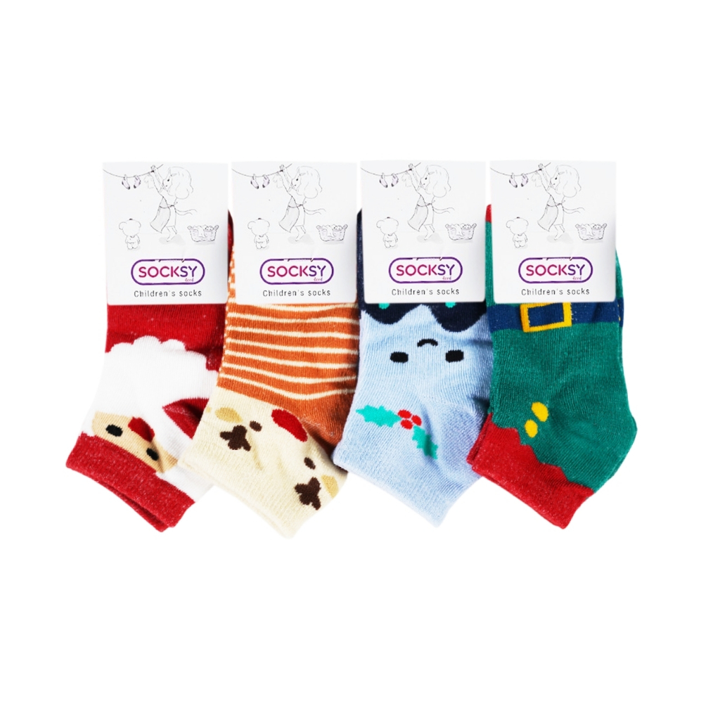 Socksy Children's Socks, Assorted Bright Colors, Model Sd-0119 (4-6) (Great Value Pack of 12 Pairs) ราคา 250 บาท*ส่งฟรี