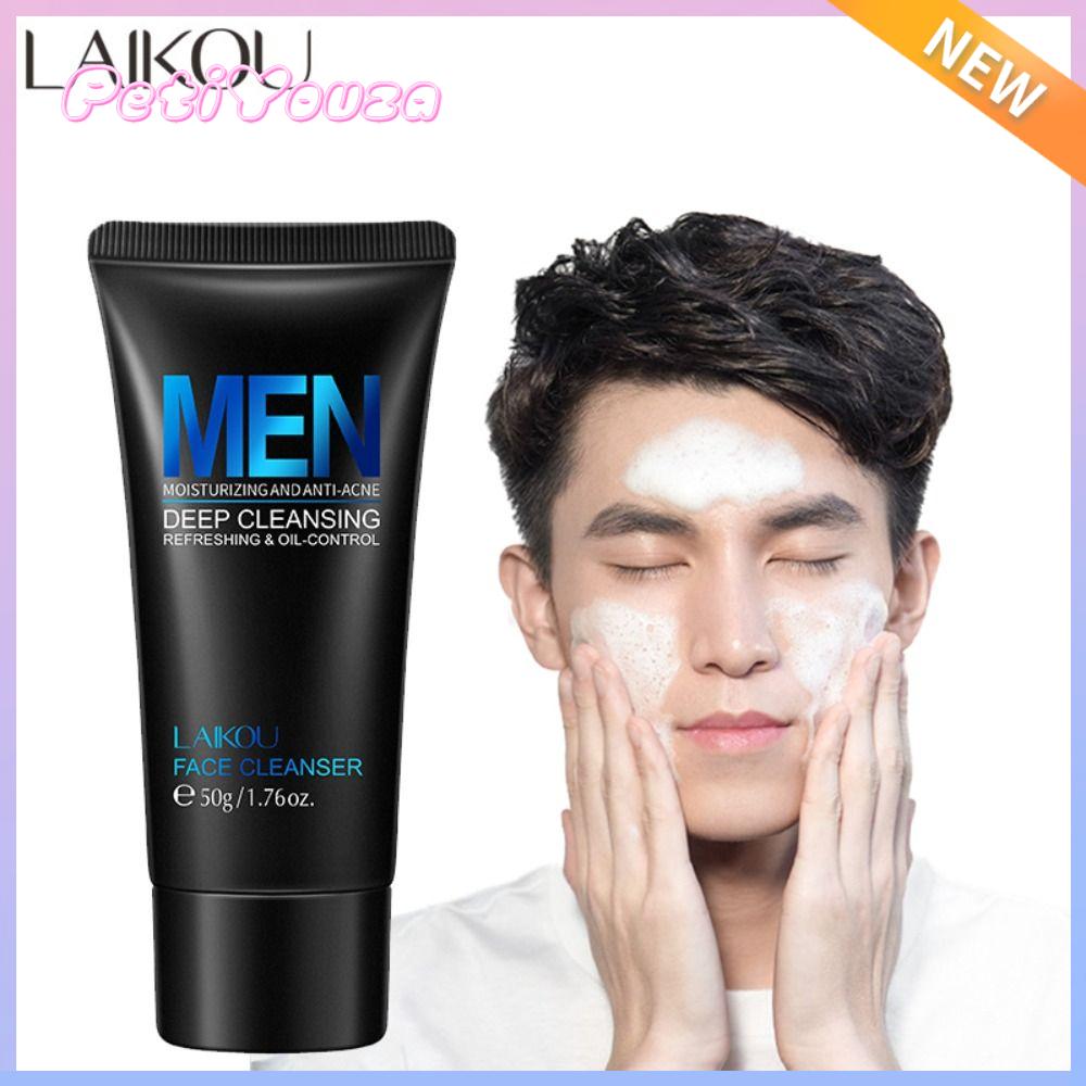 PETIYOUZA 50g Sữa rửa cho nam Rửa Dưỡng ẩm Chăm sóc da cho nam Loại bỏ mụn đầu đen Mỹ phẩm tẩ bào chết