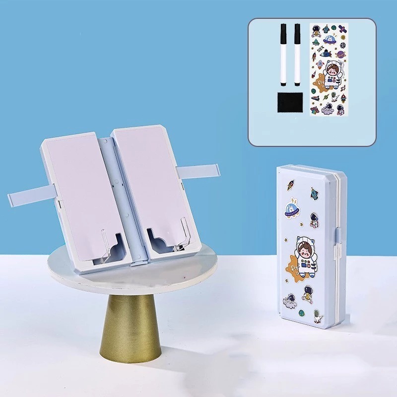 ​Tempat Pensil 2IN1 Multifungsi - Book Holder + Papan Tulis Lipat Praktis untuk Anak Sekolah