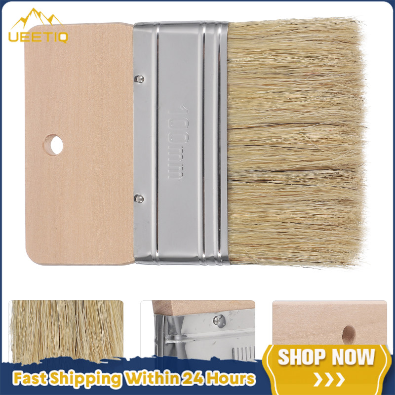 UEETIQ chải tẩy cát bãi biển chải sơn Đồ nội thất chải sơn Tay cầm bằng gỗ chải sơn