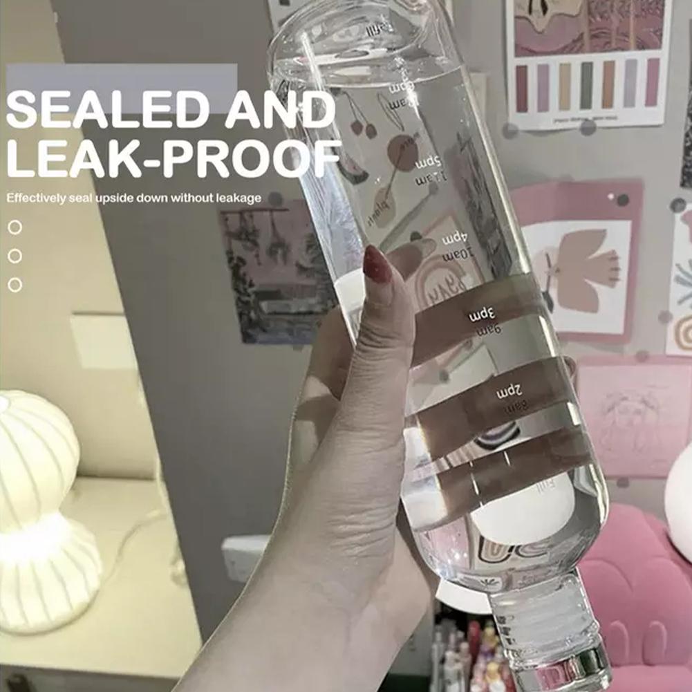 Simple Transparent Plastics Water Bottle Leak-proof Sport R4T8 500ML Tumbler D9D2