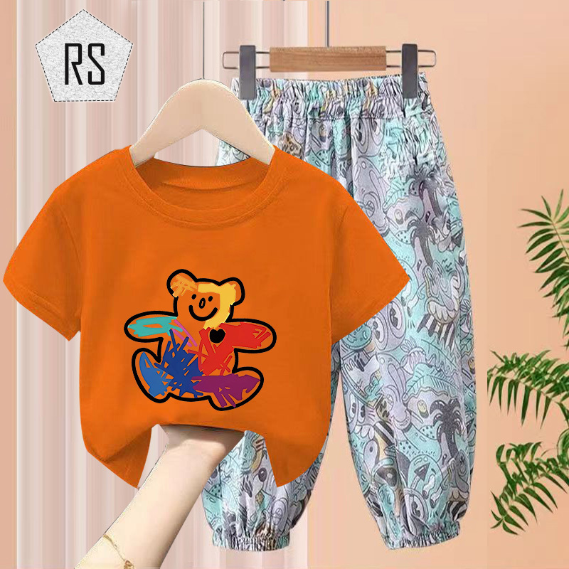 REALSELF เสื้อผ้าเด็กผช ชุดเด็กผู้ชาย การพิมพ์กราฟิก ใส่ได้ทั้งเด็กผู้หญิงและชาย เนื้อสัมผัสดีต้อนรับซัมเมอร์24415 ราคา 159 บาท*ส่งฟรี