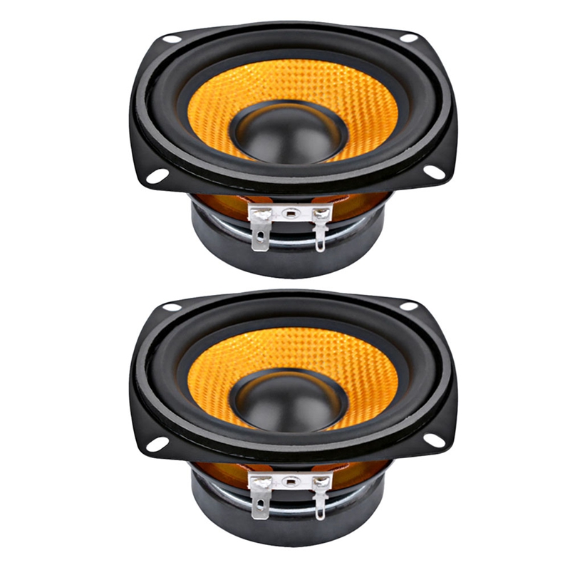 (APNH) 2Pc 4Inch Audio Portable Speaker 4 Ohm 15W Bass Speaker DIY Professional Multimedia Subwoofer