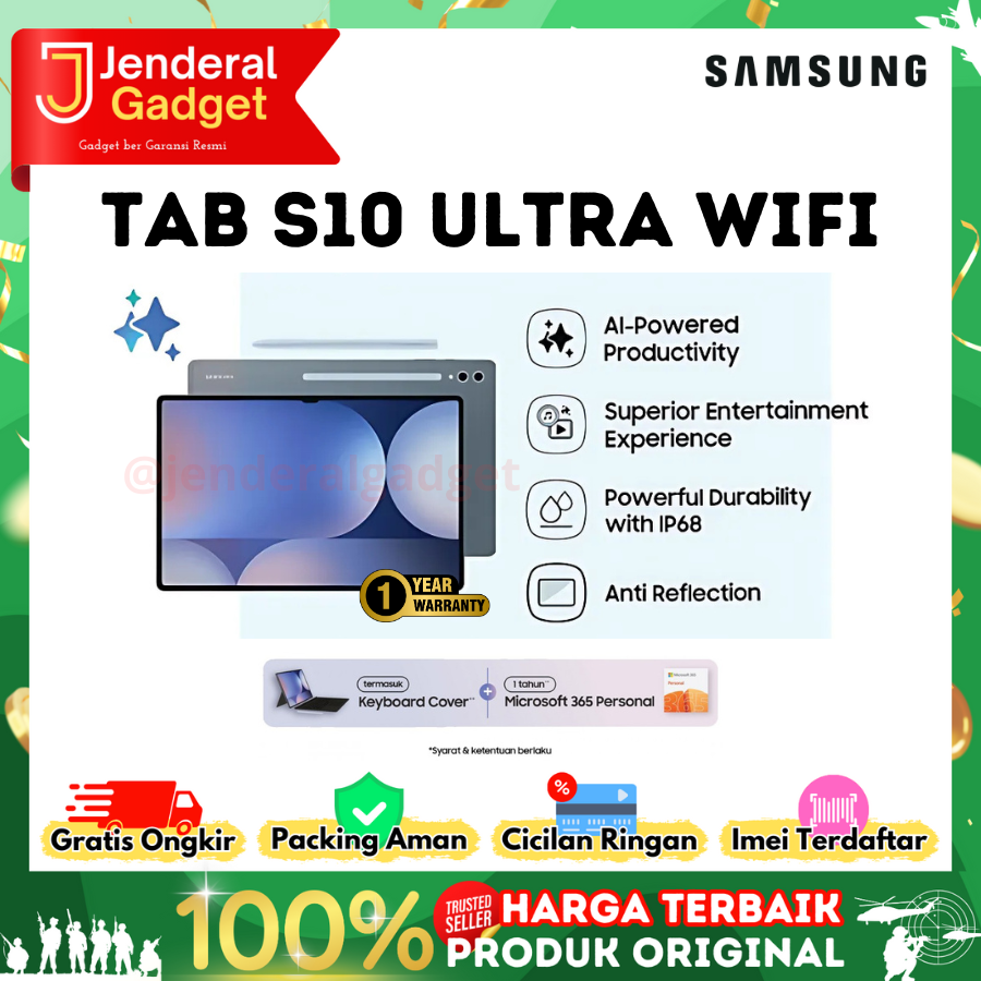 Samsung Galaxy Tab S10 Ultra Wifi 12/256GB android Harga 20,999,000 rupiah*Gratis Ongkir