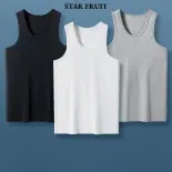 STAR FRUIT Áo vest nam cơ bản áo vest hình chữ I thoáng khí Áo thun không tay thường ngày cho nam